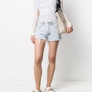 Off-White Frayed Hem Bleach shorts blue no color - 27